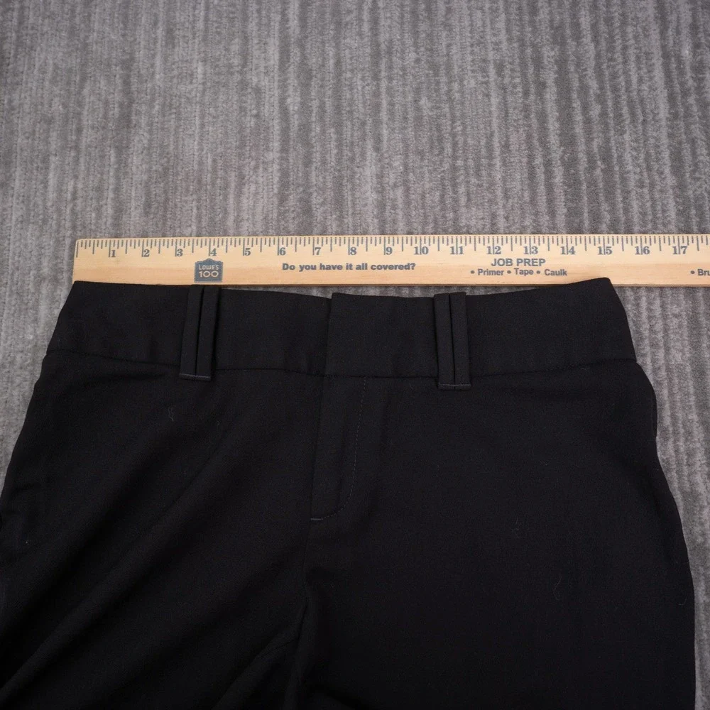 Banana Republic Jackson Fit Pants Womens 6 Black Excellent Wide Leg Wool Stretch